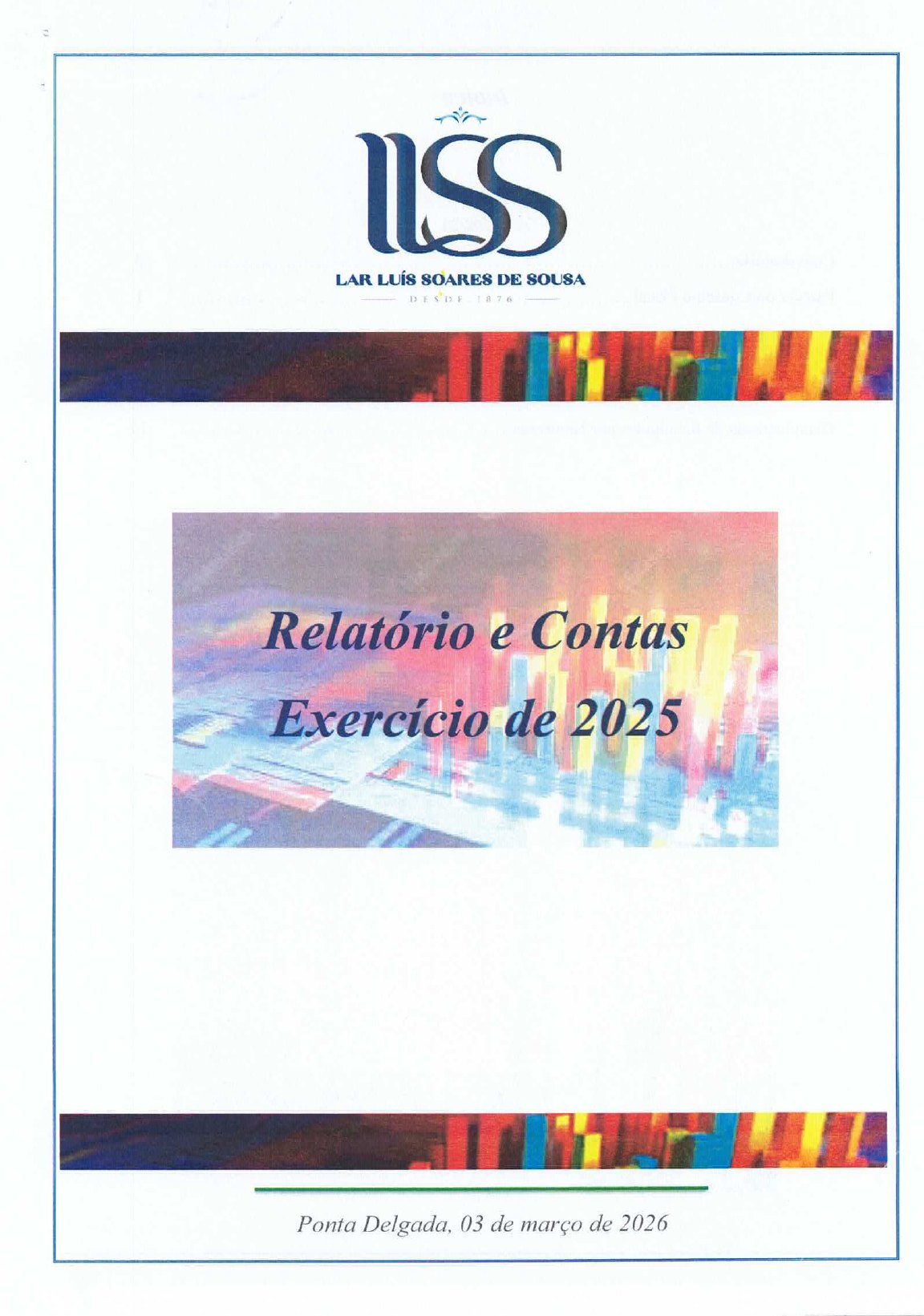Capa do Relatório de contas 2025
